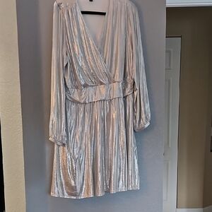 Torrid 2 Silver Metallic Wrap Dress